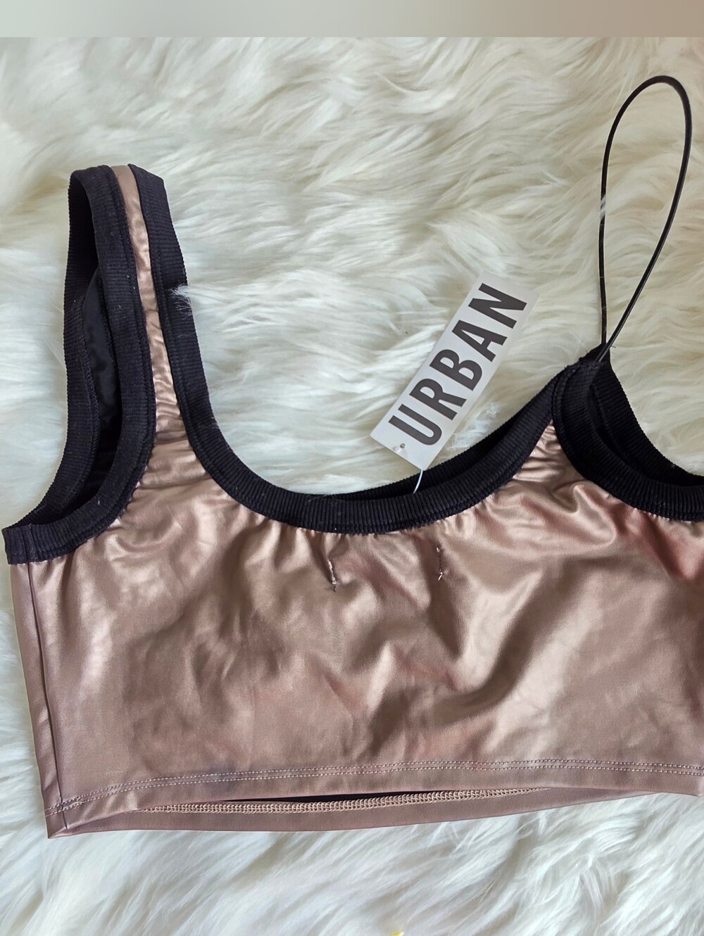 Urban Outfitters Metallic Sports Bralette w/Black Trim Size M